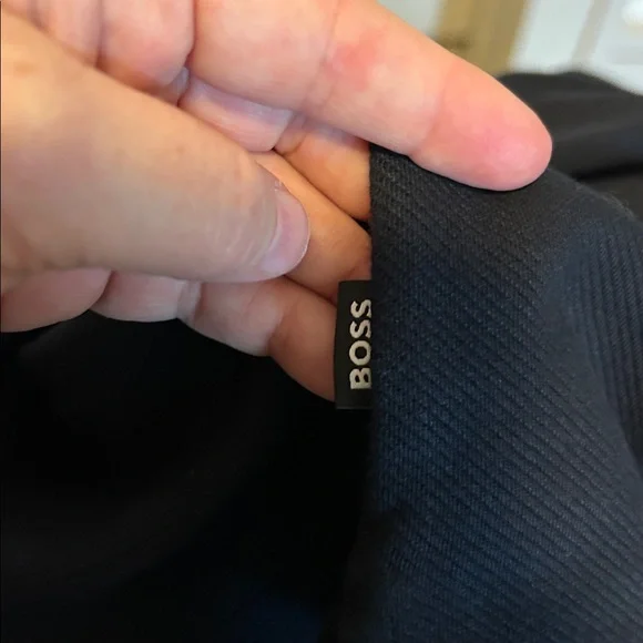 BOSS Men's 3/4 Zip-Up Black Sweater